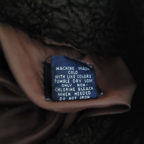 Vintage Gap Coat Women XXL Brown Faux Fur Teddy Double Breasted 90s Y2K Jacket - Picture 7 of 8